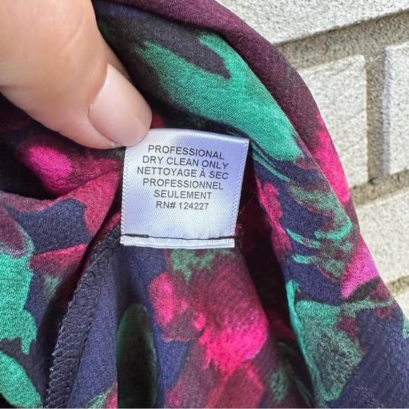 MISA Los Angeles Narcissa Floral Satin Mini Dress V-Neck Black Pink Party - Picture 10 of 16